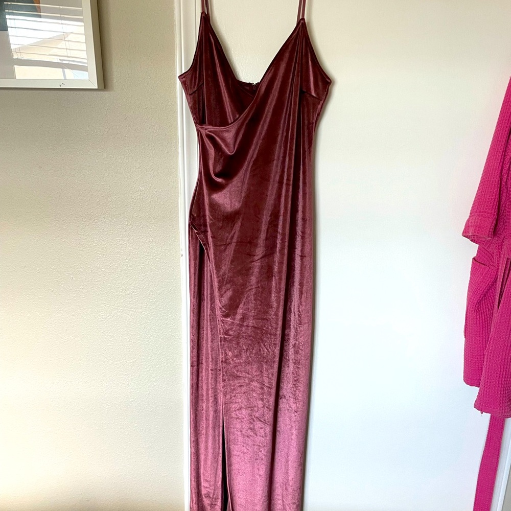 Lulus velvet slit dress